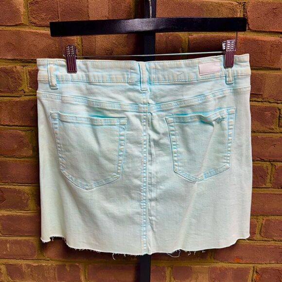 C’EST TOI Acid Blue Washed Distressed Mini Skirt Size Large NEW - Picture 2 of 5